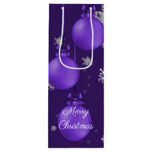 Purple Christmas Ornaments Wine Gift Bag
