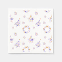 Purple Christmas Party Napkins 