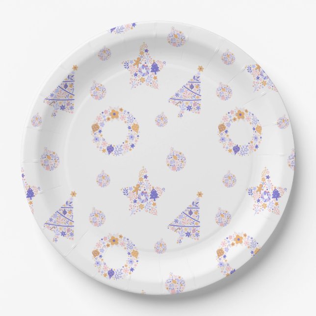 Purple Christmas Party Plates - set 3 (Front)