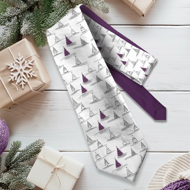 Purple Christmas Pattern#5 ID1009 Tie (Creator Uploaded)