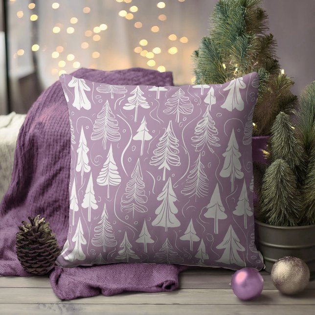 Purple Christmas Pattern#6 ID1009 Throw Pillow (Creator Uploaded)
