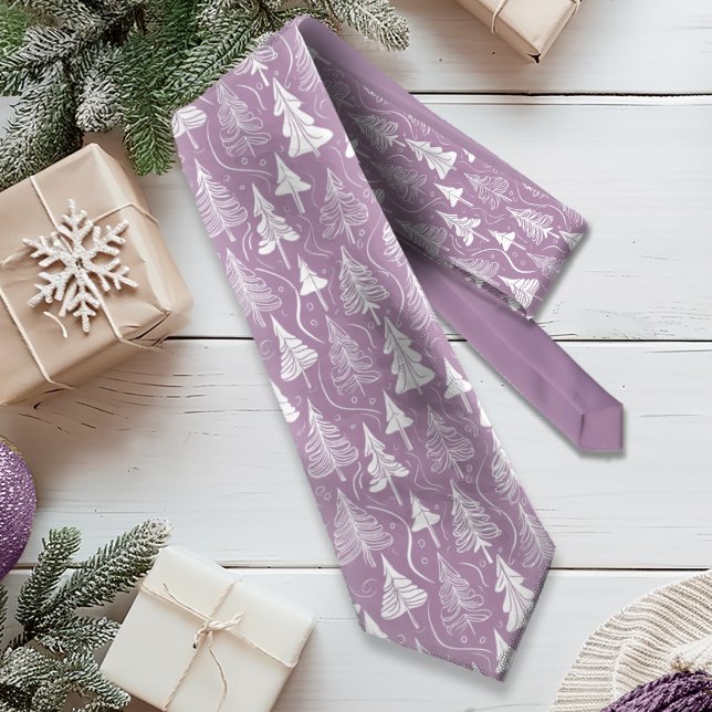Purple Christmas Pattern#6 ID1009 Tie (Creator Uploaded)