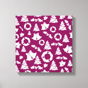 Purple Christmas Pattern Canvas Print
