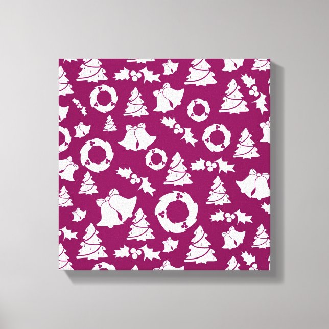 Purple Christmas Pattern Canvas Print (Front)