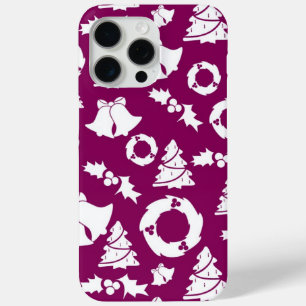 Purple Christmas Pattern iPhone 15 Pro Max Case