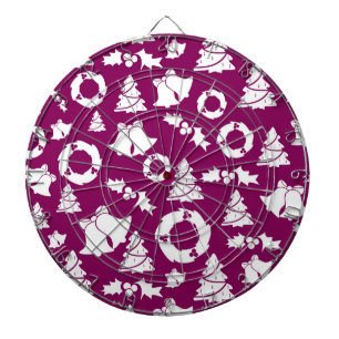 Purple Christmas Pattern Dartboard