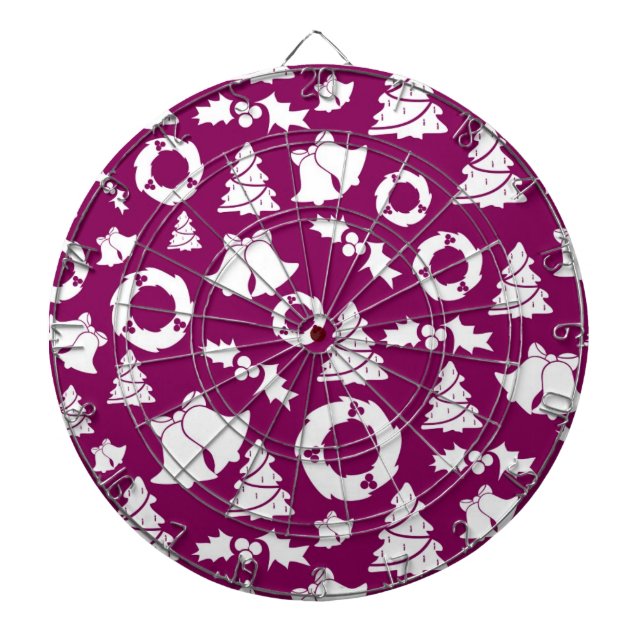 Purple Christmas Pattern Dartboard (Front)