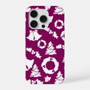 Purple Christmas Pattern iPhone 15 Pro Case