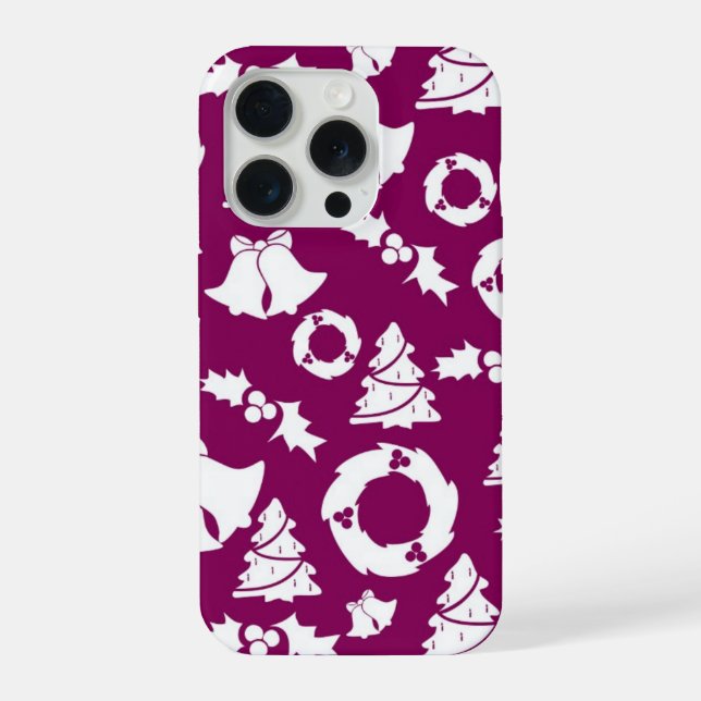 Purple Christmas Pattern iPhone Case (Back)