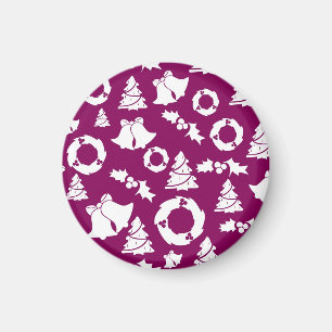 Purple Christmas Pattern Magnet