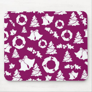 Purple Christmas Pattern Mouse Pad