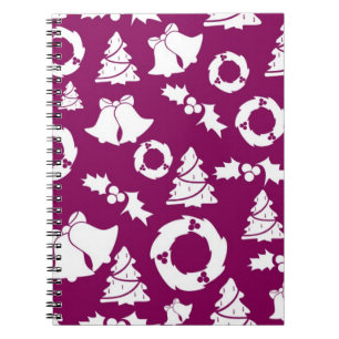 Purple Christmas Pattern Notebook