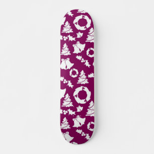 Purple Christmas Pattern Skateboard