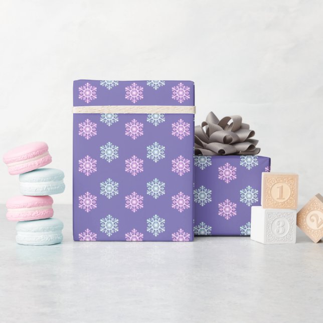 purple Christmas snow flake  wrapping paper (Baby Shower)