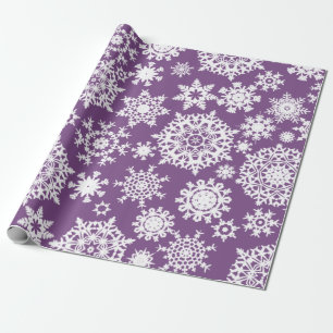 Purple Christmas Snowflake Pattern wrapping paper