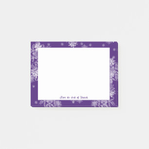Purple Christmas Snowflakes Personalized Notes