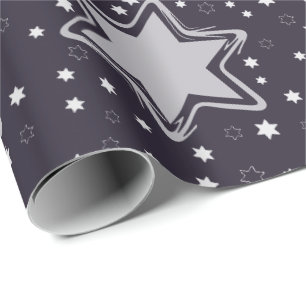 Purple  Christmas Stars Wrapping Paper