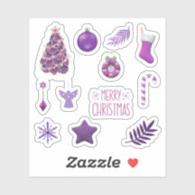 Purple Christmas Stickers