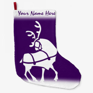 Purple Christmas Stocking Custom Reindeer Stocking
