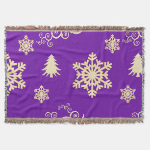 Purple Christmas Throw Blanket