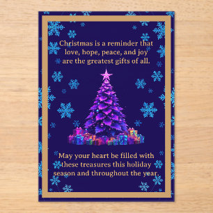 Purple Christmas Tree Acrylic Card Acrylic Invitations