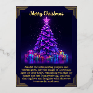 Purple Christmas Tree Foil Card