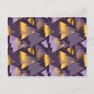 purple christmas trees holiday postcard