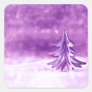 Purple Christmas Wonderland Square Sticker