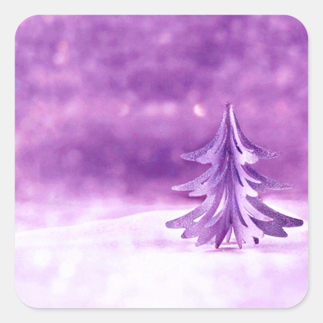 Purple Christmas Wonderland Square Sticker (Front)