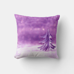 Purple Christmas Wonderland Throw Pillow