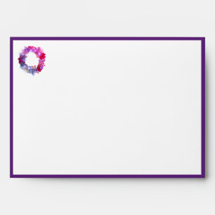 Purple   CHRISTMAS WREATH   Festive Holiday Envelope