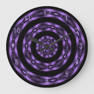 Purple Chrome Spiral Wall Clock