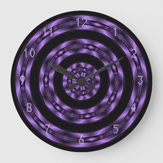 Purple Chrome Spiral Wall Clock (Front)