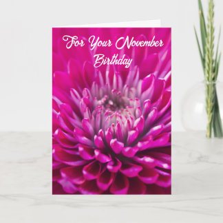 Purple Chrysanthemum Birth Flower for November Card