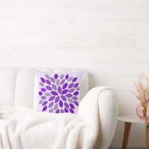 Purple Chrysanthemum Floral Pillow