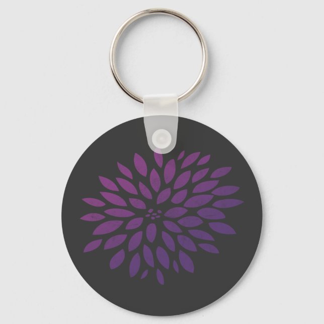 Purple Chrysanthemum Keychain (Front)