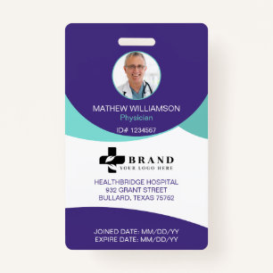 Purple Circle Design    Medical Photo ID & Logo Badge