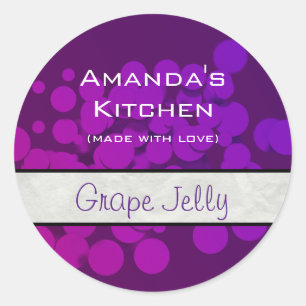 Purple Circles Abstract Background Jelly Classic Round Sticker