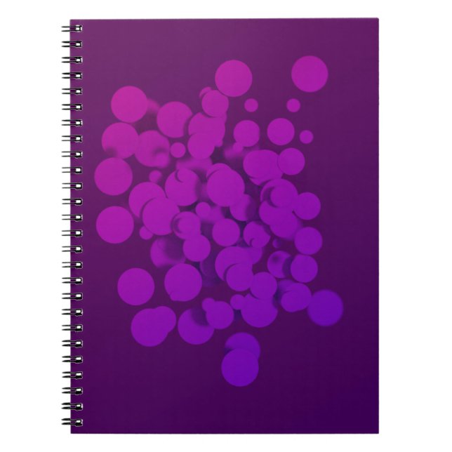 Purple Circles Abstract Background Notebook (Front)