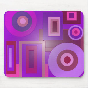purple circles and squares mouse pad