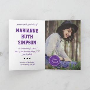 Purple Circles Photo Graduation Invitation