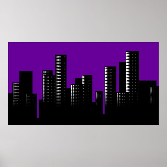 purple cityscape poster (Front)