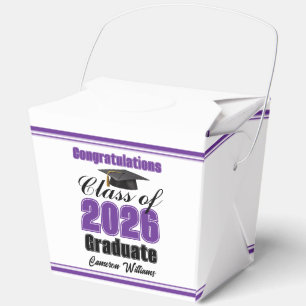 Purple Class of 2026 Graduation Party Fortune Favor Box