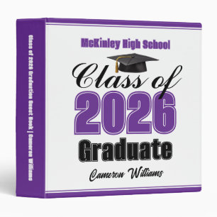 Purple Class of 2026 Graduation Photo Album Binder