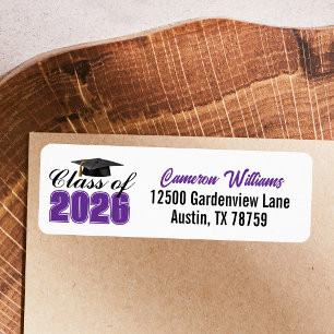 Purple Class of 2026 Graduation Return Address