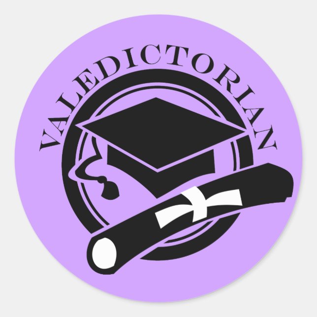Purple Class Valedictorian Stickers Gift (Front)