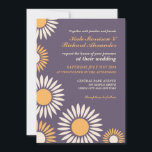 Purple Classic Retro Sunflower Wedding Invitation<br><div class="desc">Purple background wedding invitation with white and yellow sunflower pattern. Are you planning a wedding in spring or summer with beautiful flowers everywhere. Then, maybe this is a perfect card for you. Customize the wording and fonts to fit your taste. Visit my store for more variation of this design on...</div>