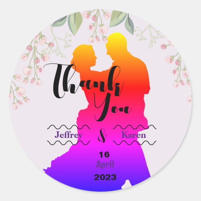 Purple  classic round sticker (Front)