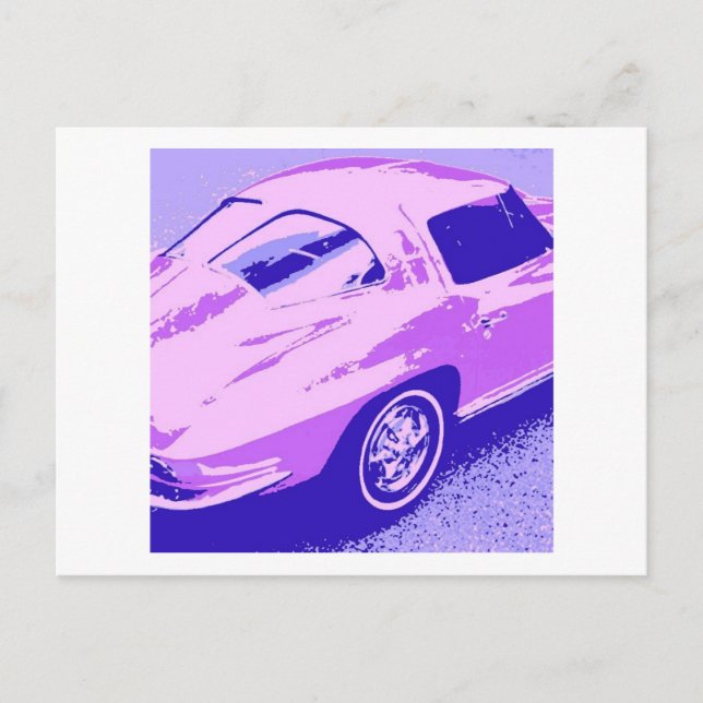 Purple Classic Split Window Corvette Postcard (Front)