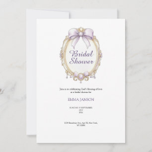 Purple classy bridal shower party invitation